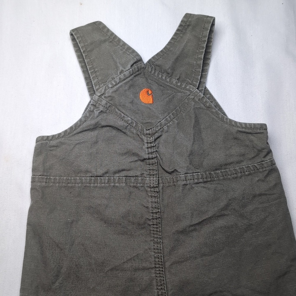 Carhartt Kids Overalls in Olive Green - Picture 5 of 9